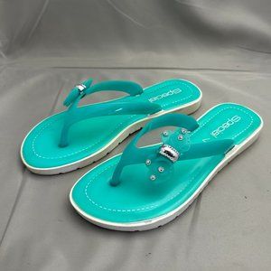 Special Women's Size 7 Teal Flip Flops with Charm